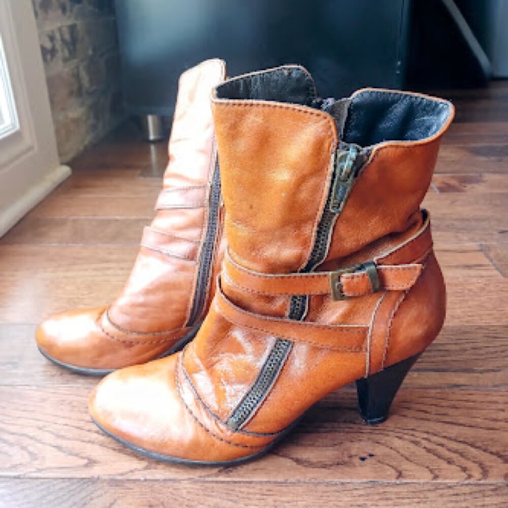 Browns Tan Brown Boots - Made in Italy - Women's Size 37